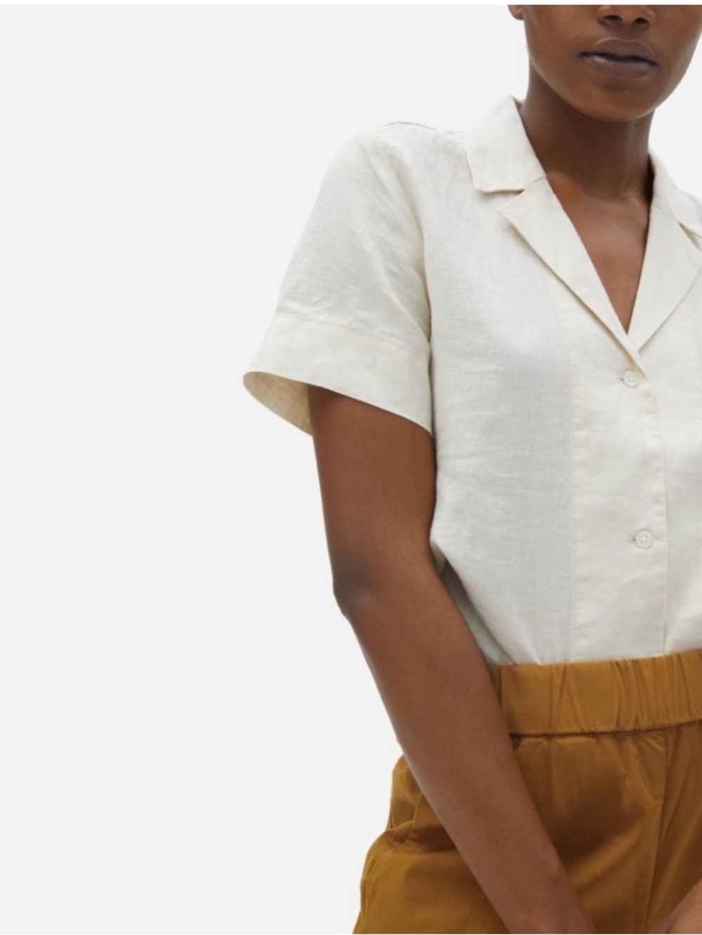 Everlane linen notch short sleeve shirt